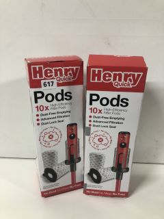 2 BOXES OF HENRY FILTER PODS