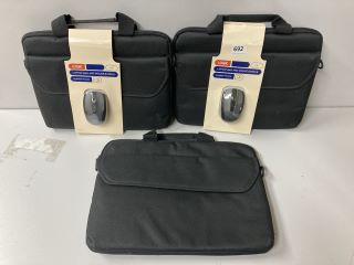 3 X LOGIK LAPTOP BAG AND MOUSE BUNDLES