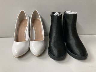 TWO PAIRS OF SHOES TO INCLUDE NEW LOOK HEELS SIZE 3 (1 X TWO LEFT FEET)