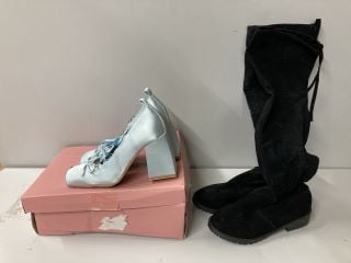 TWO PAIRS OF FOOTWEAR TO INCLUDE DOUBLE STANDARD HEELS SIZE 39