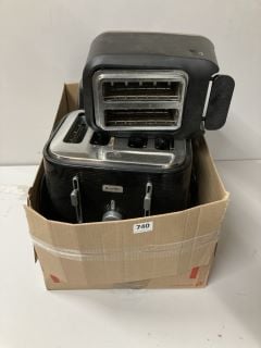 A BOX OF ASSORTED TOASTERS