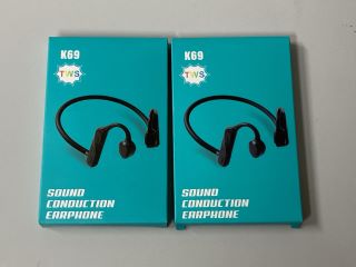 2 X K69 SOUND CONDUCTION EARPHONES