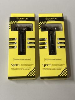 2 X SPORTS SOUND STEREO WIRELESS HEADSETS