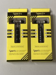 2 X SPORTS SOUND STEREO WIRELESS HEADSETS