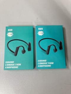 2 X K69 SOUND CONDUCTION EARPHONES