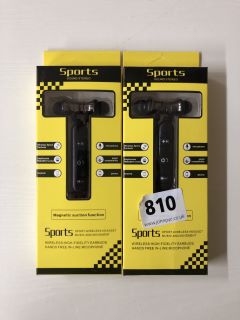 2 X SPORTS SOUND STEREO WIRELESS HEADSETS