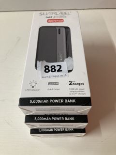 3 X SILVER LABEL POWER BANKS