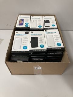 A LARGE BOX OF ASSORTED ZAGG PROTECTIVE SMARTPHONE CASES