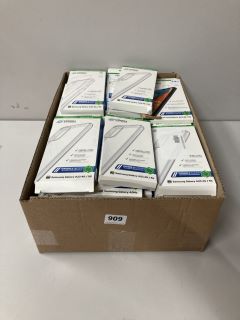 A BOX OF ASSORTED ORIGIN CLEAR PROTECTIVE CASES FOR SAMSUNG SMARTPHONES