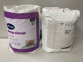 2 X DUVETS TO INCLUDE 10.5 TOG SINGLE