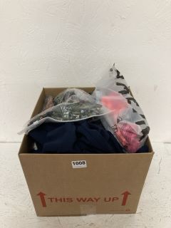 BOX OF ASSORTED CLOTHING VARIOUS SIZES