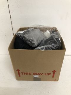 BOX OF ASSORTED DESIGNER CLOTHING IN VARIOUS SIZES & DESIGNS