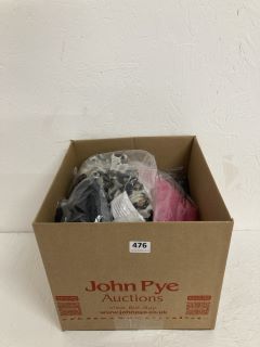 BOX OF ASSORTED DESIGNER CLOTHING IN VARIOUS SIZES & DESIGNS