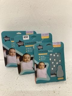 3 X TOMMEE TIPPEE SWADDLE BAGS