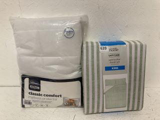 2 X ASSORTED BEDDING ITEMS INC MATTRESS PROTECTOR