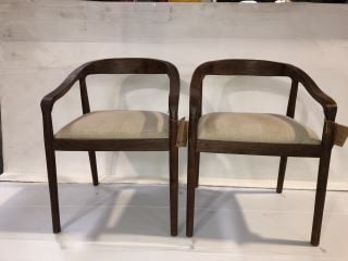 2 X NKUKU ANBU ACACIA UPHOLSTERED DINING CHAIR RRP: £325