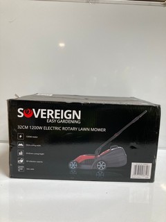 1 X SOVEREIGN 32CM 1200W ELECTRIC ROTARY LAWN MOWER