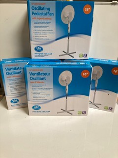 A QTY OF PREM-I-AIR 16" LARGE WHITE STAND-UP FANS