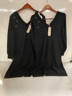 2 X THE WHITE COMPANY ORGANIC COTTON WOOL EMBELLISHED KNIT DRESS BLACK 1 X SIZE 18 1 X SIZE 10 RRP £ 129.00