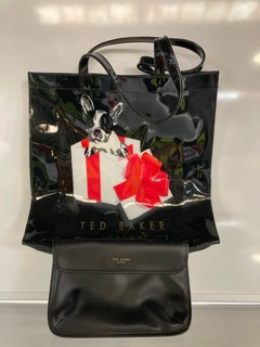 AN ASSORTMENT OF ITEMS TO INCLUDE TED BAKER FRENCH BULLDOG HANDBAG