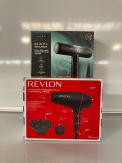 AN ASSORTMENT OF ITEMS TO INCLUDE REVLON SMOOTHSTAY COCONUT OIL-INFUSED HAIR DRYER + VOLUMIZING DIFFUSER