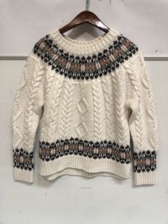 1 X THE WHITE COMPANY CHUNKY FAIRISLE JUMPER WITH ALPACA SMALL RRP £159