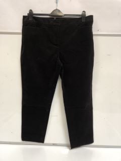 1 X THE WHITE COMPANY ORGANIC-COTTON VELVET SLIM-LEG TROUSER BLACK RRP £110