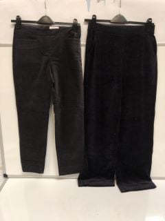 1 X THE WHITE COMPANY COTTON VELVET SLIM-LEG TROUSER ECLIPSE SIZE 8 RRP £110, TO ALSO INCLUDE VELVET TROUSER NAVY SIZE 10