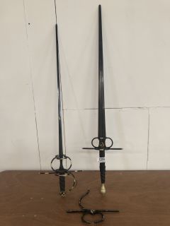 *18+ ONLY* 117CM REPLICA METAL LONGSWORD IN BLACK TO INCLUDE 109CM REPLICA METAL LONGSWORD IN BLACK WITH KNUCKLE GUARD