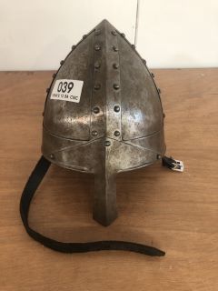 REPLICA NORMAN STYLE SILVER COLOURED ARMOUR HELMET