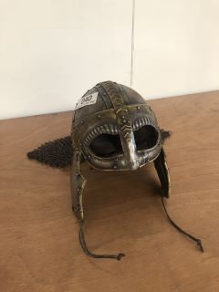 REPLICA SAXON STYLE SILVER COLOURED ARMOUR HELMET