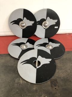 5 X 60CM DIA ROUND BLACK AND GREY COLOURED REPLICA SHIELDS