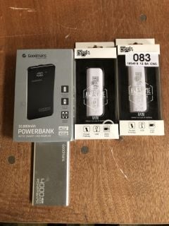 GOODMANS 10000MAH POWER BANK TO INCLUDE 2 X POWER GEEK POWER BANKS AND GOODMANS 4000 MAH POWERBANK