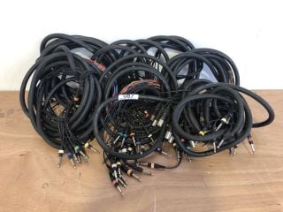 QTY OF ASSORTED AUDIO CABLES TO INCLUDE AUDIO FREQUENCY CONTROLLING CABLE