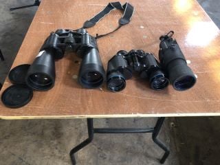 BOB OPTIK 10 - 30 X 60 BINOCULARS TO INCLUDE BRESSER 5X50 DIGITAL NIGHT VISION SCOPE AND MIRANDA 8X40 BINOCULARS