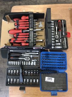 ASSORTED SCREWDRIVER RATCHET SETS TO INCLUDE DRAPER CHISEL AND PICK