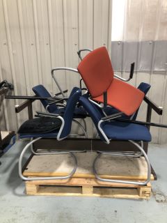 PALLET OF ITEMS TO INCLUDE TABLE AND OFFICE CHAIRS