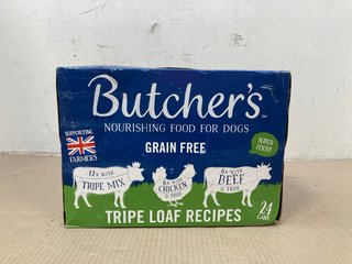 QTY OF BUTCHERS GRAIN FREE DOG FOOD WITH MULTIPLE FLAVOURS - BBE: 09/26: LOCATION - H12