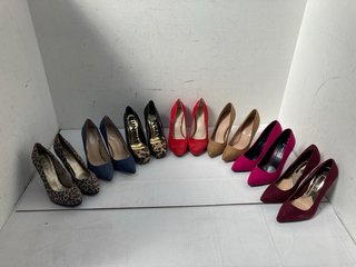 QTY OF WOMENS HEELS TO INCLUDE LEOPARD PRINT MID HEELS IN UK SIZE 6: LOCATION - H13