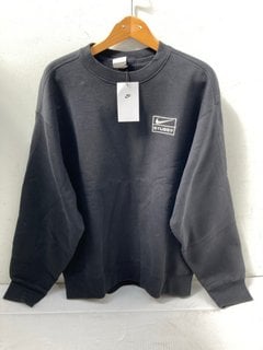 NIKE X STUSSY BLACK SWEATSHIRT IN BLACK SIZE UK SMALL RRP - £129: LOCATION - H15