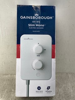 GAINSBOROUGH SLIM MONO ELECTRIC SHOWER IN POLAR WHITE: LOCATION - E7