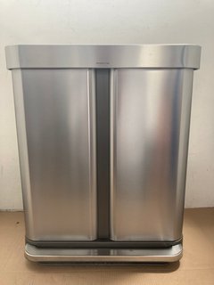 STAINLESS STEEL MANUAL 2 SLOT RECYCLING BIN: LOCATION - J14