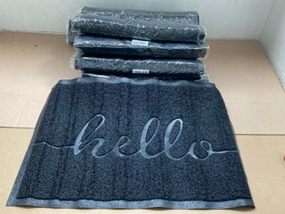 QTY OF HOMAXY HELLO DOOR MATS IN BLACK: LOCATION - J18