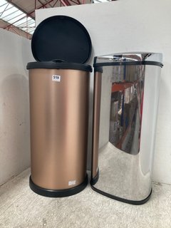 2 X STAINLESS STEEL SENSOR BINS: LOCATION - J20