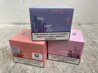 3 X BOXES OF 10 DISPOSABLE VAPES INCLUDE BLUE RAZZ CHERRY LOST MARY DISPOSABLE PODS BM600 (PLEASE NOTE: 18+YEARS ONLY. ID MAY BE REQUIRED): LOCATION - E0