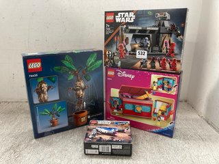 4 X ASSORTED LEGO ITEMS TO INCLUDE LEGO STAR WARS PEZ VIZSLA AND MOFF GIDEON BATTLE 7+: LOCATION - J22