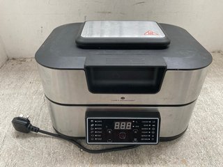 COOKS ESSENTIALS GRILL & AIR FRYER IN SILVER: LOCATION - J22