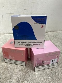 3 X BOXES OF 10 DISPOSABLE VAPES TO INCLUDE BLUEBERRY SOUR RASPBERRY LOST MARY DISPOSABLE PODS BM600 (PLEASE NOTE: 18+YEARS ONLY. ID MAY BE REQUIRED): LOCATION - E0