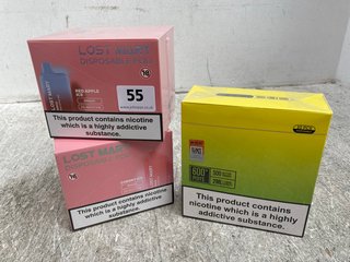 3 X BOXES OF 10 DISPOSABLE VAPES TO INCLUDE BLUE RAZZ CHERRY LOST MARY DISPOSABLE PODS BM600 (PLEASE NOTE: 18+YEARS ONLY. ID MAY BE REQUIRED): LOCATION - E0