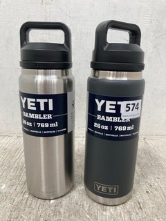 2 X YETI RAMBLER 26OZ STAINLESS STEEL THERMAL CUPS: LOCATION - I11